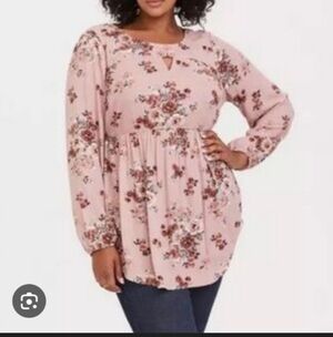 TORRID Rose Pink Floral Bohemian Blouse 3XL